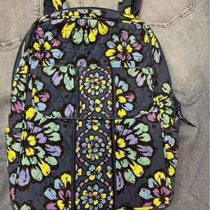 Vera Bradley Backpack style purse Blue with flower design Gently used